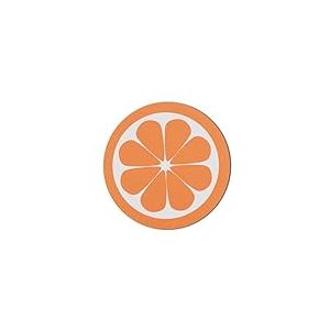 Miquelrius Tapis de Souris antid&eacute;rapant, Accessoire de Bureau, Taille &oslash;200 mm, mat&eacute;riau Polyester pour Glissement Doux, Tapis Rond avec Base en Caoutchouc, Souris Orange