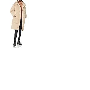 Amazon Essentials Doudoune Longue Surdimensionn&eacute;e &Agrave; Capuche (disponible En Grande Taille) Femme, Havane, XL Grande taille