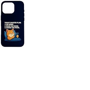 Plan Directeur d'aujourd'Hui Lay Drain Charge Phone Cat Meme Coque pour iPhone 16 Pro