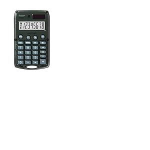 Rebel 77234N Calculatrice de poche 8 chiffres solaire/pile Noir