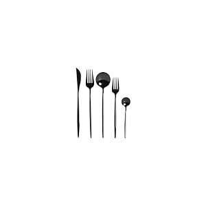 DKD Home Decor Ménagère noire en acier inoxydable 3 x 1,5 x 13 cm 20 pièces