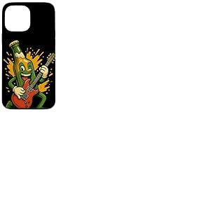 Bouteille souriante avec costume de guitare électrique cool Coque pour iPhone 13 Pro Max