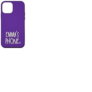 Emma's Phone Emma Nom personnalisé Blanc Violet Coque pour iPhone 12 mini