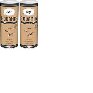 FURY - Poudre fourmis & rampants - R&eacute;pulsive - Action rapide & r&eacute;manente - Base de g&eacute;raniol & pyr&egrave;thre - 150ml - Fabrication fran&ccedil;aise (Lot de 2)