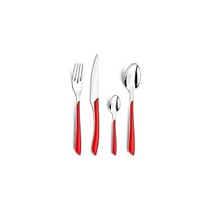 AMEFA - Ménagère 16 couverts de table pour 4 personnes - Eclat - Acier inoxydable 18/0, Finition Brillante - Rouge