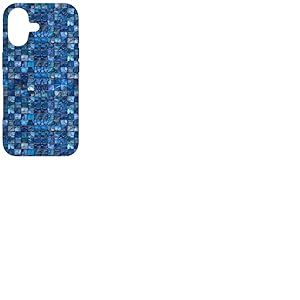 Carrelage en Verre mosaïque Bleu rétro esthétique Coque pour iPhone 17