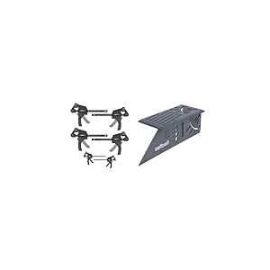 Amazon Basics Serre-joints une main Lot de 6-2 pièces 10,16 cm, 4 pièces 15,24 cm, Noir/Gris & wolfcraft 5208000 - Équerre 3D d'onglet - Traçage angle de 45° à 90° - 150 x 275 x 66 mm
