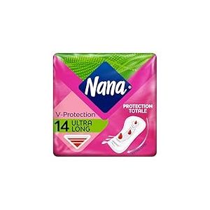 Nana Ultra Long Serviettes Hygiéniques - Flux Abondants - 14 Serviettes En Pochette Individuelle