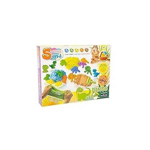 Nice Group Spongy Sand Dinosauri - Kit de sable coloré avec 4 moules à fossiles et 5 dinosaures - Multicolore - Taille unique - 97006