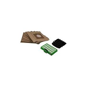 Rowenta ZR007001 10 Sacs Papiers + 1 Filtre Haute Filtration + 1 Filtre Entrée D'air - Compatible Avec Aspirateur Rowenta RO23 - Accessoire Officiel, Noir/Marron/Vert