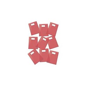 Pigna, Protège-cahier en PVC transparent et coloré, format A4, 210 microns, avec rabats et pochette de coin, couleur rouge, 25 pièces