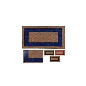 LucaHome Paillasson en Coco Naturel avec Base antidérapante pour intérieur et extérieur Bleu 33 x 60 cm