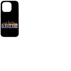 The Land Night Downtown Cleveland Skyline Art Ohio Downtown Coque pour iPhone 15 Pro