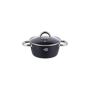 Casserole avec couvercle 24 cm en aluminium forgé, revêtement antiadhésif en céramique, fond full induction, OuiChef Premium