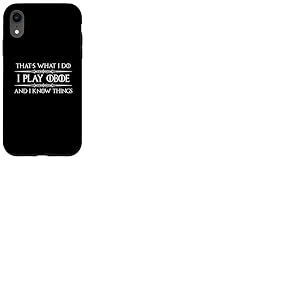 Cadeaux pour Joueur de hautbois | Funny I Play Oboe and I Know Things Coque pour iPhone XR
