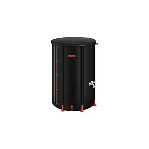VEVOR R&eacute;cup&eacute;rateur d'eau de Pluie Pliable 380 L R&eacute;servoir d'eau de Pluie en PVC 1000D, Syst&egrave;me de R&eacute;cup&eacute;ration Eau, avec Robinet, Kit Trop-Plein, Bac de Collecte pour Arrosage Potager de Jardin, Noir