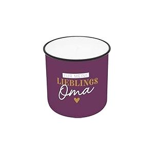 GRUSS & CO 74765 Bougie dans une tasse motif « grand-mère » | Photophore imprimé en porcelaine | Hauteur 8,8 cm Diamètre 8,4 cm | Cadeau | Article de décoration