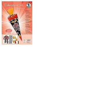 Ursus Set de décoration Transformer, 4 feuilles de carton de bricolage DIN A4, imprimées des deux côtés, prédécoupées, rainurées, pour décorer un sac d'école, ideal raffiné, avec ruban en satin