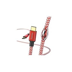 Hama C&acirc;ble USB-C &agrave; USB-C Reflective (C&acirc;ble de Connexion USB-C, C&acirc;ble de Charge PD USB type C, C&acirc;ble de Donn&eacute;es 480 Mbit/s, 1.5 m, pour MacBook Pro,iPad,ChromeBook,Samsung Galaxy S21) Rouge