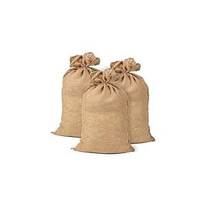 La Cordeline Lot 3 Sacs Pommes de terre Toile Jute 51 x 81 cm, 215 gr/m2, 25kg - ACJN28PA-L3 Naturel