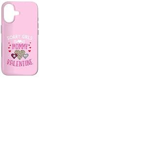 Sorry Girls Mommy is My Valentine C&oelig;urs l&eacute;opard et Plaid Coque pour iPhone 17