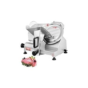 VEVOR Trancheuse Électrique Commerciale 200 W Trancheuse à Jambon Lame 203 mm 350-400 tr/min Trancheuse Charcuterie en Acier Inoxydable et Alu pour Couper en Tranches Viande Fromage Légumes Fruits