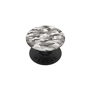 Cute White Grey Camouflage PopSockets PopGrip Adhésif