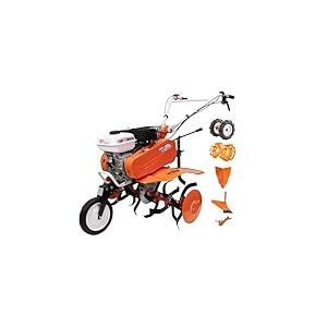 RURIS POWER FOR NATURE Motobineuse Thermique 7000fr ACC2, 7 CV, 212cc, Largeur de Travaille 780-870mm, Roues en Caoutchouc + Roues metalliques + Butteur + Charue + Adapteur Angle