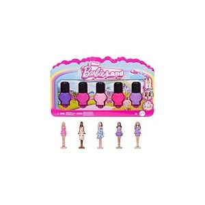 Barbie Coffret 5 Poup&eacute;es Vernis &agrave; Ongles Mini BarbieLand avec mod&egrave;les Fashionistas myst&egrave;res de 4 cm cach&eacute;es dans 5 flacons de vernis &agrave; ongles, collection instantan&eacute;e (les styles peuvent varier)