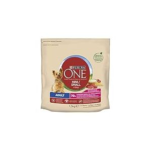 Purina One Mini et Petit < 10 kg Adult Croquettes Chiens avec Boeuf et Riz, 1,5 kg