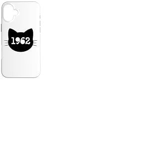 Chat né en 1962 Ans Anniversaire Maman de chat Papa de chat Coque pour iPhone 16 Plus