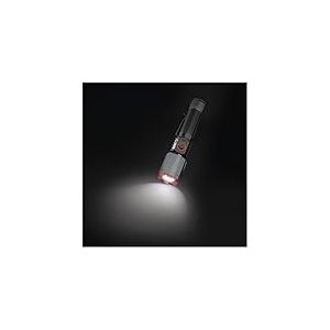 EMOS - Lampe de poche LED en métal avec batterie, fonction Boost, batterie externe et zoom - Rechargeable, résistante aux chocs, étanche - Super lumineuse 1200 lm, 200 m - Clip et aimant - Pour