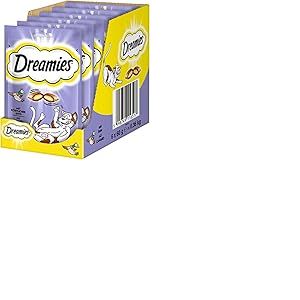 DREAMIES Friandises pour Chat - 6 x 60 g - avec Canard - Friandises pour Chat Incroyablement croustillantes avec Rembourrage d&eacute;licat