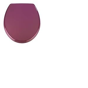 WENKO Abattant WC Prima violet - appropri&eacute; pour les r&eacute;servoirs de chasse d`eau, fixation en acier inox, MDF, 37 x 41 cm, Lilas