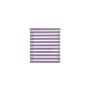 Decorblind Store enrouleur double couche sans outils et sans perçage – Dimensions du store : 52 x 180 cm, largeur x longueur – Dimensions du store : 49 x 175 – Store de nuit et jour couleur lilas – Store de fenêtre