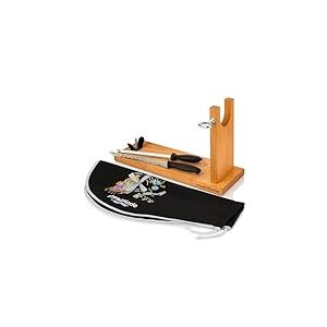 steelBlade - Support à jambon + couvre-jambon Kukuxumusu + couteau à jambon et fusil - Support à jambon fabriqué en Espagne