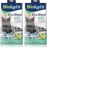 Biokat’s Eco Bags XXL - Sachet à mettre dans les toilettes du chat pour un changement hygiénique de litière - 2 paquets (1 à 12 sachets)