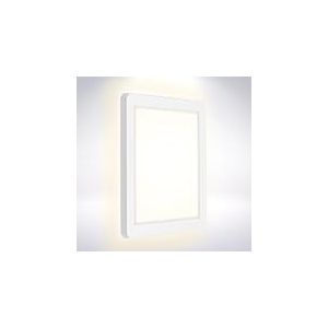 Briloner Leuchten - &Eacute;clairage ext&eacute;rieur LED, applique murale d'ext&eacute;rieure avec effet de r&eacute;tro-&eacute;clairage, 8 Watt, 1.200 Lumen, 4.000 Kelvin, Blanc, Carr&eacute;, 190x190x28mm (LxLxH)