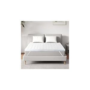 EGO HOME Surmatelas 160x190 cm, Épaisseur 7cm, 7 Zone sur-Matelas Ergonomique en Mousse à Mémoire de Forme, Design Antidérapant et Certification de Sécurité, Housse Hypoallergénique Lavable