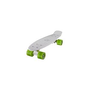Ridge Skateboards 22" Original Mini Cruiser Skate 55cm Skateboard Planche a Roulettes Complète en 90 couleurs Blanc/Vert