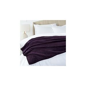 Amazon Basics Couverture jetée de canapé Plaid en Peluche Toucher Velours pour la Chambre, Aubergine, 168 x 229cm