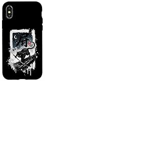 Katana Katana de Samoura&iuml; Ninja pour toiture Motif Chaton Noir Coque pour iPhone X/XS