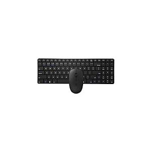 RAPOO | Clavier et Souris sans Fil 9300M (Clavier QWERTY et Souris Ergonomique Bluetooth, autonomie jusqu'à 12 Mois, Clavier Ultra-Fin, Souris Ergonomique, 1300 dpi), Couleur Noire.