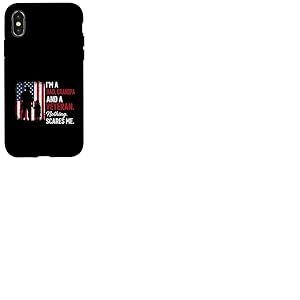 Drapeau américain patriotique pour papa, grand-père, vétéran Coque pour iPhone X/XS