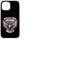 Motif drapeau américain ancien combattant patriotique aigle américain Coque pour iPhone 15