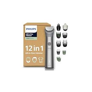 Philips Multigroom s&eacute;rie 5000 Tondeuse tout-en-un 12 accessoires &ndash; tondeuse pour barbe, cheveux et corps, lames en m&eacute;tal auto-aff&ucirc;t&eacute;es, 20 hauteurs de coupe (0,5-20 mm), mod&egrave;le MG5952/30