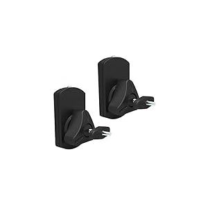 RICOO Support Haut-Parleur Mural Universel 110x65x91mm, Inclinable et Orientable, LH038-B Support Enceinte pour Home Cinema et THX Dolby Atmos, Lot de 2, Noir.