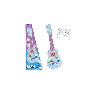 Lexibook, Les Schtroumpfs, Ma première Guitare pour Enfant, 6 Cordes en Nylon, 53 cm, Guide Inclus, Bleue, K200SF