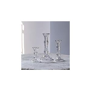 Lot de 3 bougeoirs en Verre en Cristal pour décoration de Table de Mariage et de Salle à Manger (10,2 cm, 15,2 cm, 20,3 cm de Haut)