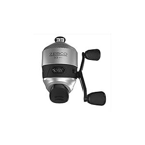 Zebco 33 Max Moulinet de pêche Spincast Lisse et Puissant, Rapport de Vitesse 2:6:1 et Embrayage Anti-Retour Quickset avec Alerte de Morsure, Cadre en Graphite léger et Frein réglable, Argent/Noir